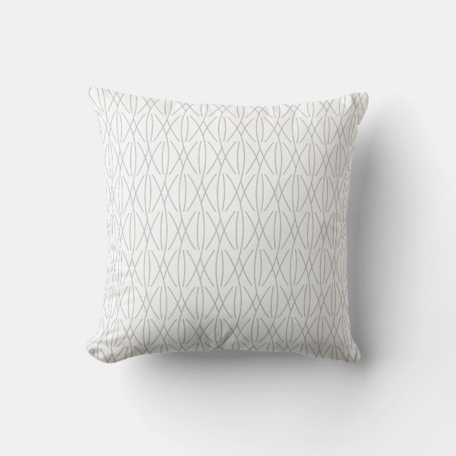 Elegantes, grau-weißes geometrisches Muster Kissen (Vorderseite)