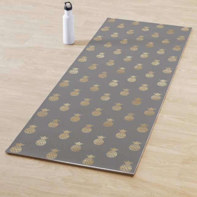 Elegantes Graue und goldenes Ananas Muster Yogamatte (Beispiel)