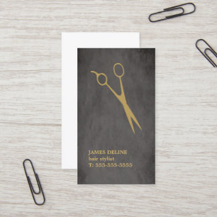 Elegantes graues Beschaffenheits-Gold Scissor Visitenkarte