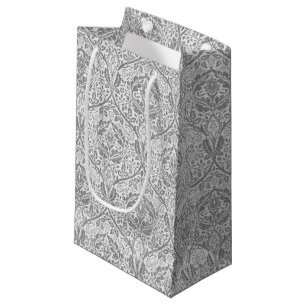 Elegantes graues Blumenmuster Kleine Geschenktüte