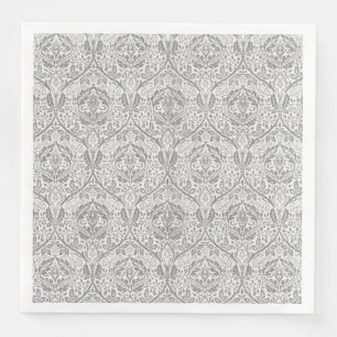 Elegantes graues Blumenmuster Serviette