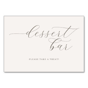 Elegantes graues Dessert-Bar-Schild Tischnummer