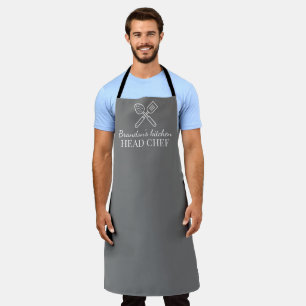 Elegantes graues Herren-Kochname modern und schlic Schürze