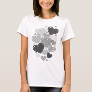 Elegantes graues künstlerisches Herz-Motiv T-Shirt