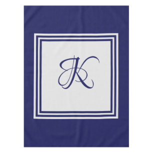 Elegantes, graues Quadrat-Muster, initiales Monogr Tischdecke