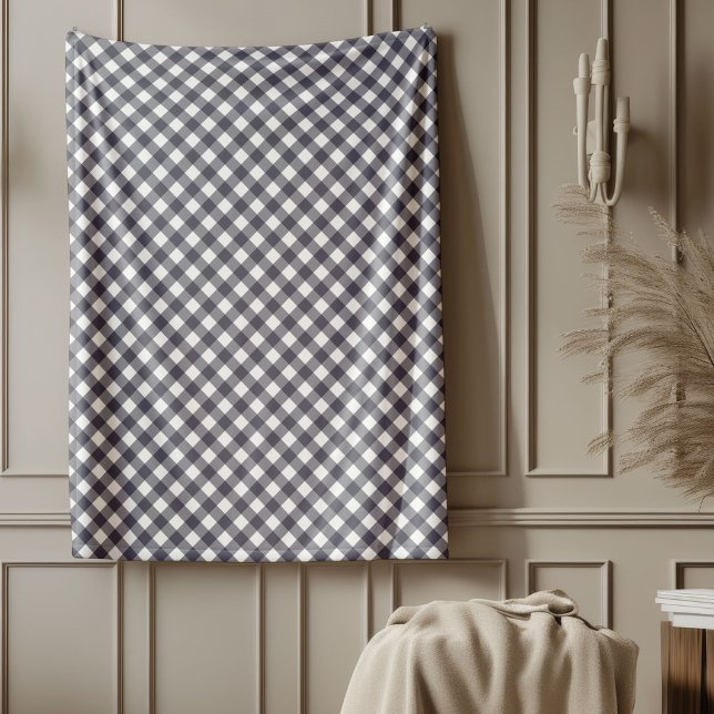 Elegantes graues Schachbrettmuster für Wohngestalt Fleecedecke (Elegant Grey Checkered Blanket for Home Decor)