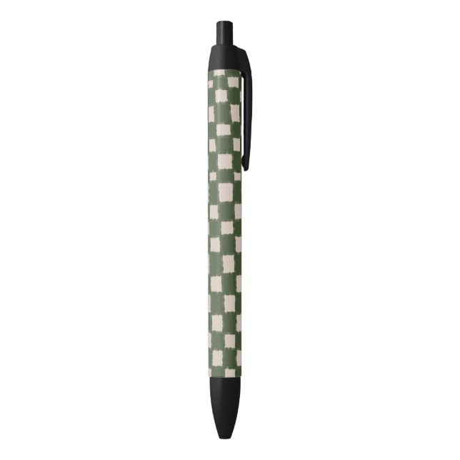 Elegantes graues Schachbrettmuster Kugelschreiber (Unterseite (Vertikal))