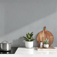 Elegantes graues Tapete Abstrakt Waves Peel & Stic