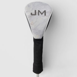 Elegantes graues und beigefarbenes Marmordesign Golf Headcover