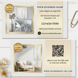 Elegantes Graugoldmöbel oder Innendesign Visitenkarte