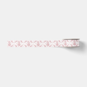 Elegantes graviertes rosa und weißes BlumenToile Ripsband