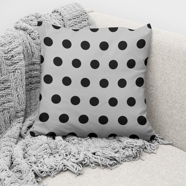 Elegantes Gray Polka Dots Muster Kissen (Von Creator hochgeladen)