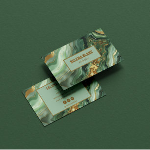 Elegantes Green Agate mit Gold Glitte - Moderne Visitenkarte