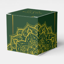 Elegantes Green and Gold Mandala Gastgeschenk Hoch