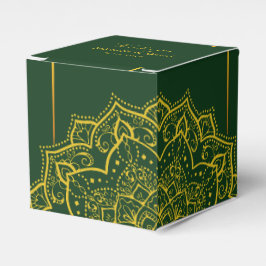 Elegantes Green and Gold Mandala Gastgeschenk Hoch Geschenkschachtel