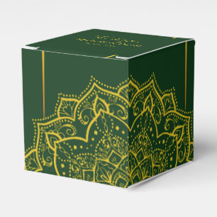 Elegantes Green and Gold Mandala Gastgeschenk Hoch Geschenkschachtel