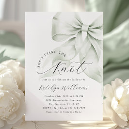 Elegantes Green Bow-Brautparty Einladung