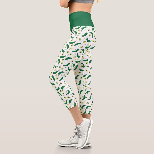 Elegantes Green Chile Muster Capri Leggings (Links)