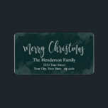 Elegantes Green Christmas Return Address Label Adressaufkleber<br><div class="desc">Wählen Sie ein Label so besonders wie das Geschenk,  das Sie senden!</div>