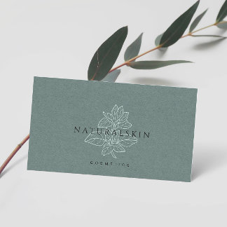Elegantes Green Floral Beauty Logo Visitenkarte