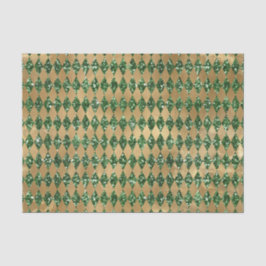 Elegantes Green Gold Diamond Muster Seidenpapier