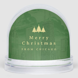 Elegantes Green Gold Foto Snow Globe Schneekugeln