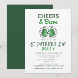 Elegantes Green Kleeblatt St. Patrick's Day Party Einladung