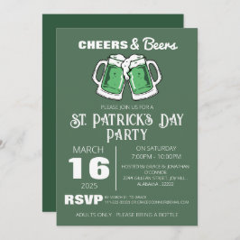 Elegantes Green Kleeblatt St. Patrick's Day Party Einladung