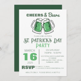 Elegantes Green Kleeblatt St. Patrick's Day Party Einladung