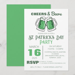 Elegantes Green Kleeblatt St. Patrick's Day Party Einladung