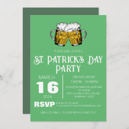 Elegantes Green Kleeblatt St. Patrick's Day Party Einladung