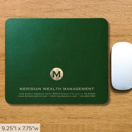 Elegantes Green Monogram Mouse Pad für Profis Mousepad