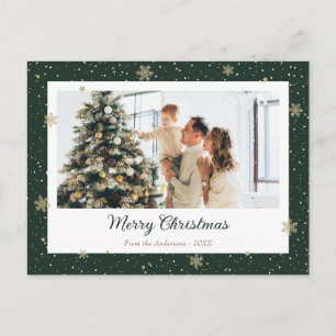 Elegantes Green Snowflake Foto Weihnachten