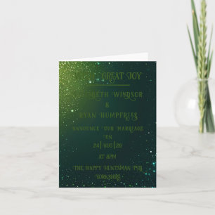 Elegantes Green Sparkle Design für Hochzeiten Ankündigung