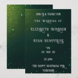 Elegantes Green Sparkle Design für Themed Einladung