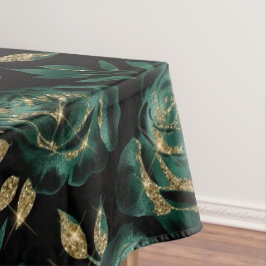 Elegantes Green und Gold Rose Blumenmuster Tischdecke