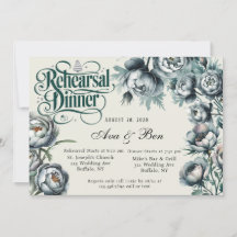 Elegantes Green und Gray Bouquet Probe Dinner