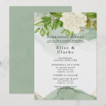 Elegantes Green White Roses Rustikales Probe Dinne