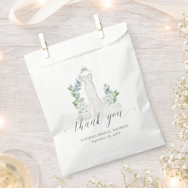 Elegantes Greenerity Wedding Dress Brautparty Geschenktütchen (Ausgeschnitten)