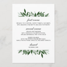 Elegantes Greenerity Wedding Menu