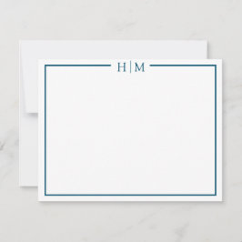 Elegantes Grenzgebiet Mit Monogramm Minimalistisch Mitteilungskarte