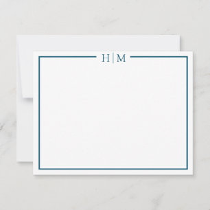 Elegantes Grenzgebiet Mit Monogramm Minimalistisch Mitteilungskarte