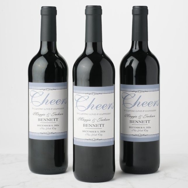 Elegantes Grenzweinlabel Weinetikett (Flaschen)