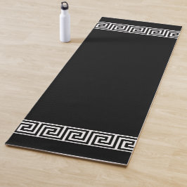 Elegantes griechisches Muster auf schwarz Yogamatte