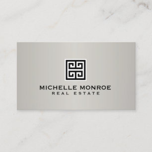 Elegantes griechisches Real-Anwesen-Logo, schwarz/ Visitenkarte