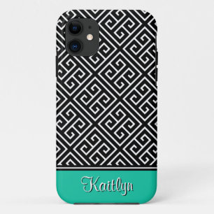 Elegantes griechisches Schlüsselmuster und Name Case-Mate iPhone Hülle