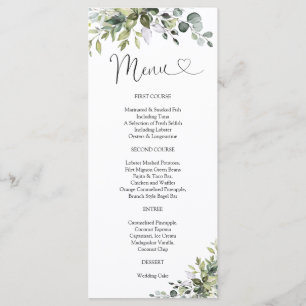 Elegantes Grün-Babyshower-Menü Menükarte