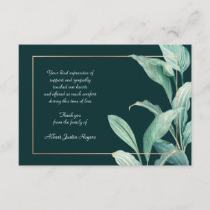 Elegantes Grün-Beileid danken Ihnen Karten
