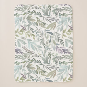 Elegantes Grün-Blau-Botanical-Aquarell Sherpadecke