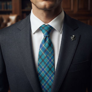 Elegantes grün-blaues symmetrisches Muster Krawatte